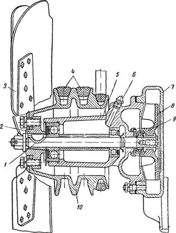 Водяной насос и вентилятор двигателя ЗИЛ-130